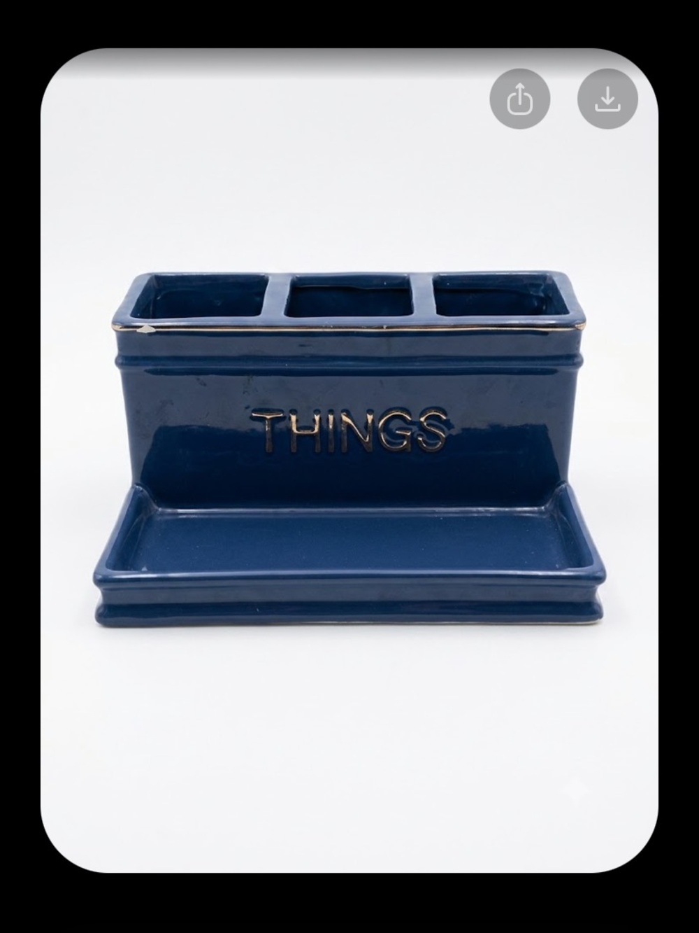 Ceramic THINGS Utensil Organizer in Navy Blue